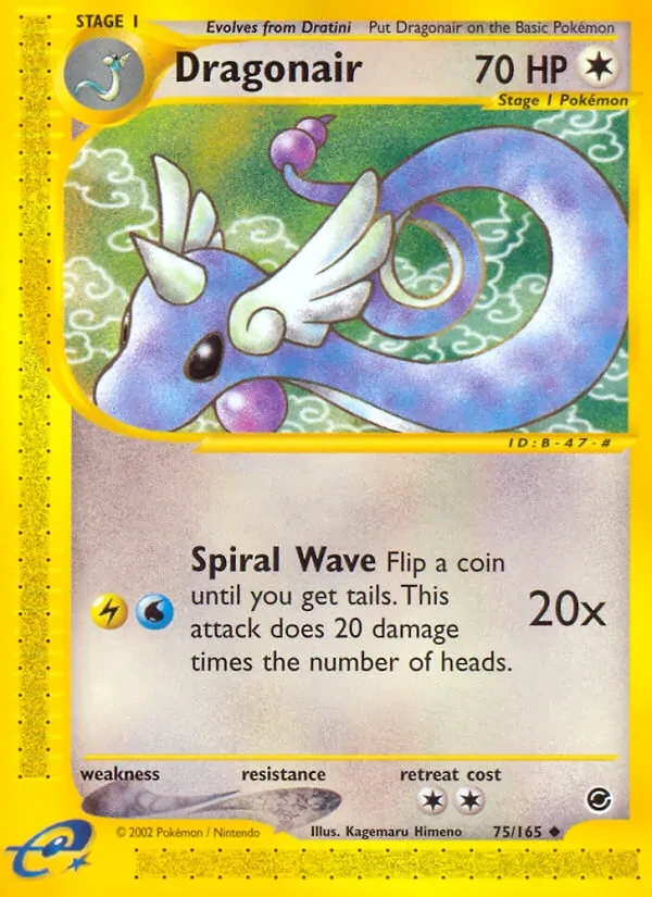 Dragonair 75/165 Expedition Base Set Pokémon card
