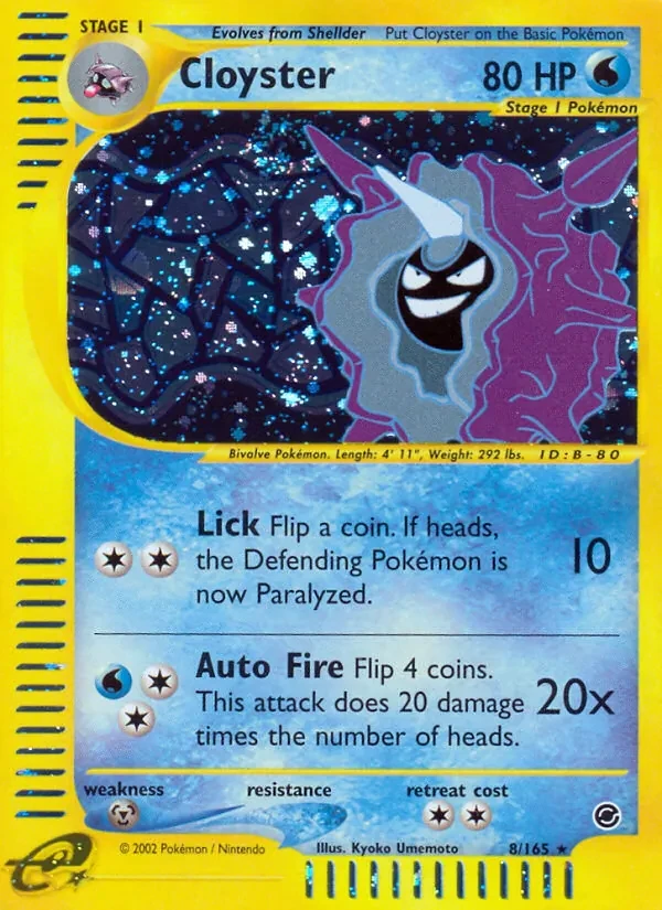 Cloyster 8/165 Expedition Base Set Pokémon card
