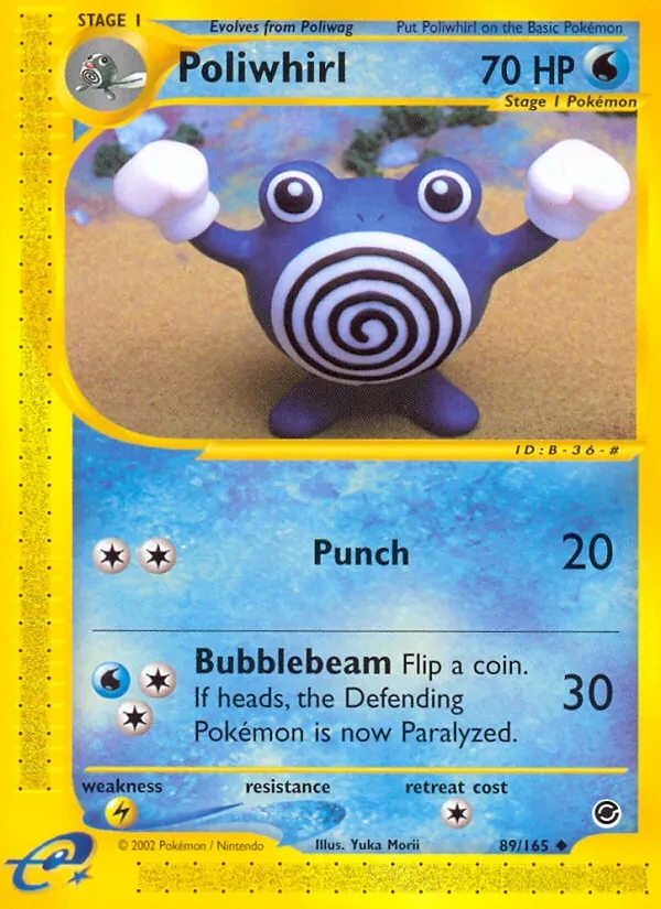 Poliwhirl 89/165 Expedition Base Set Pokémon card