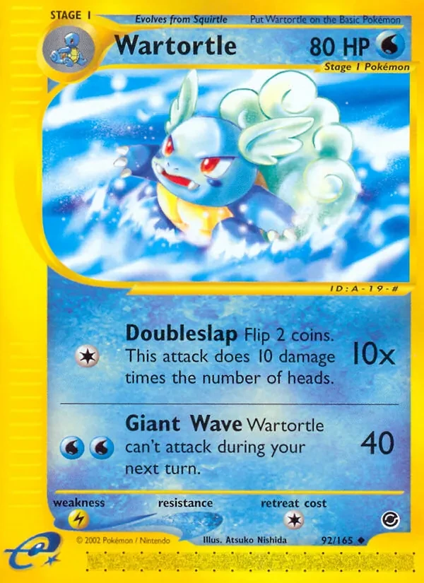 Wartortle 92/165 Expedition Base Set Pokémon card
