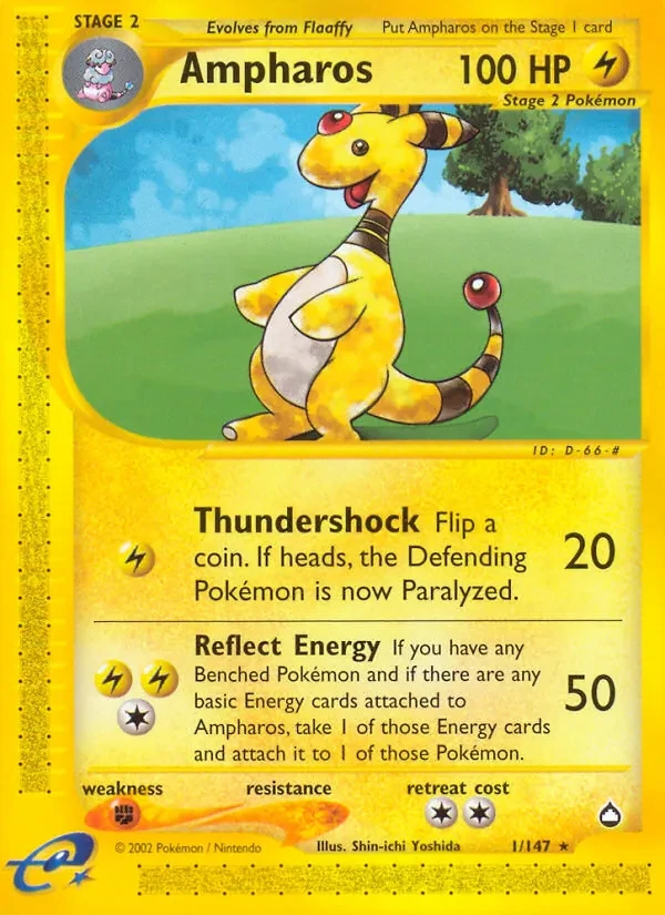 Ampharos 1/147 Aquapolis Pokémon Karte