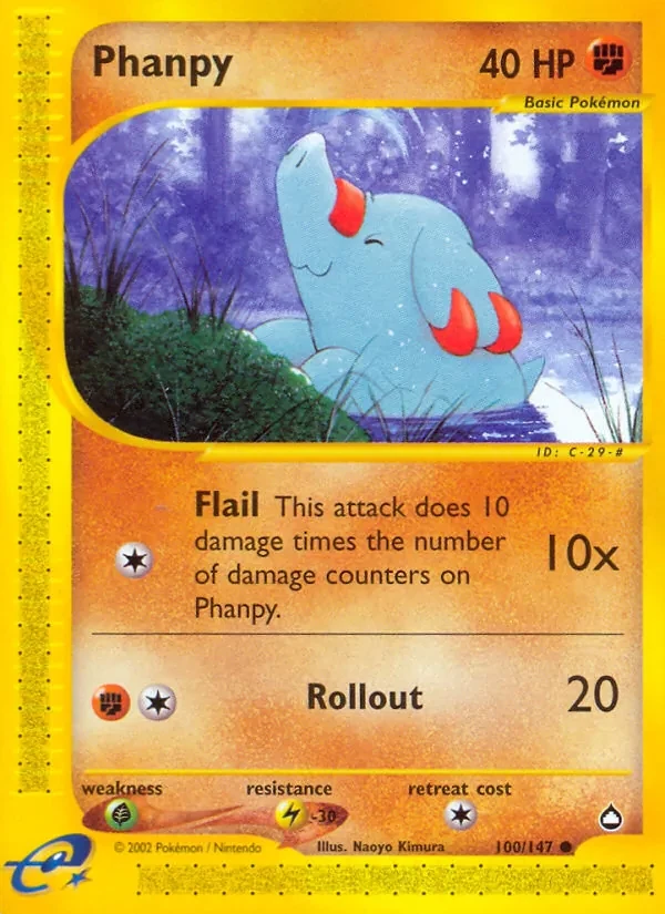 Phanpy 100/147 Aquapolis Pokémon card