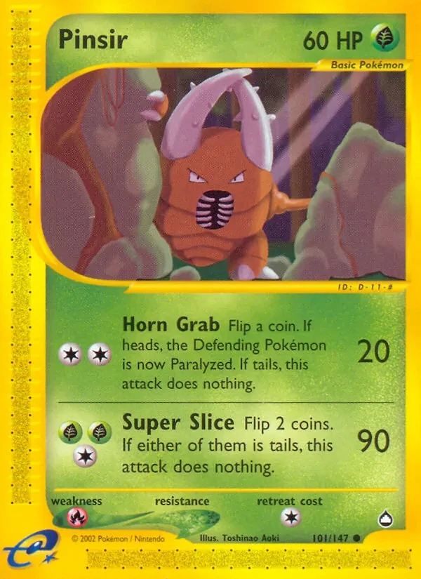 Pinsir 101/147 Aquapolis Pokémon Karte