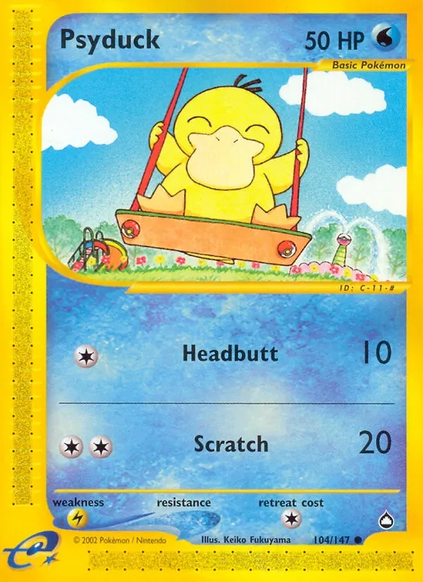 Psyduck 104/147 Aquapolis Pokémon card