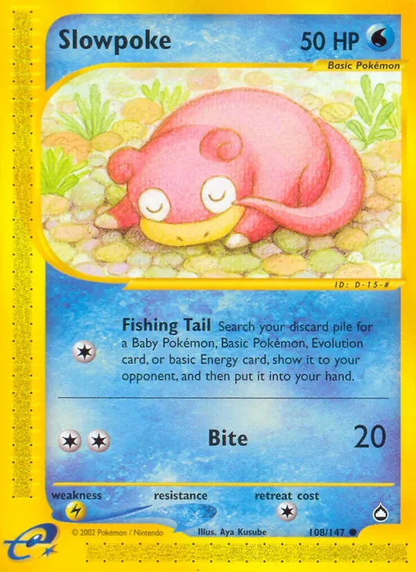 Slowpoke 108/147 Aquapolis Pokémon card