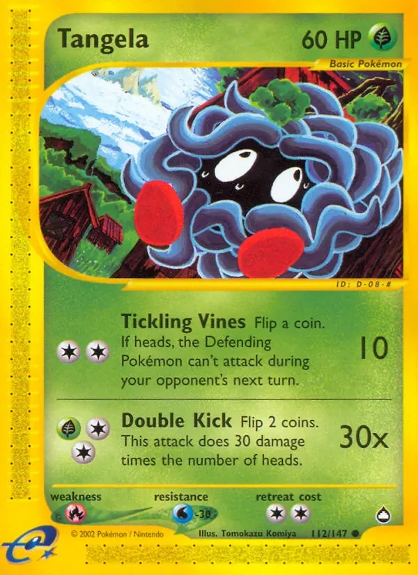 Tangela 112/147 Aquapolis Pokémon card