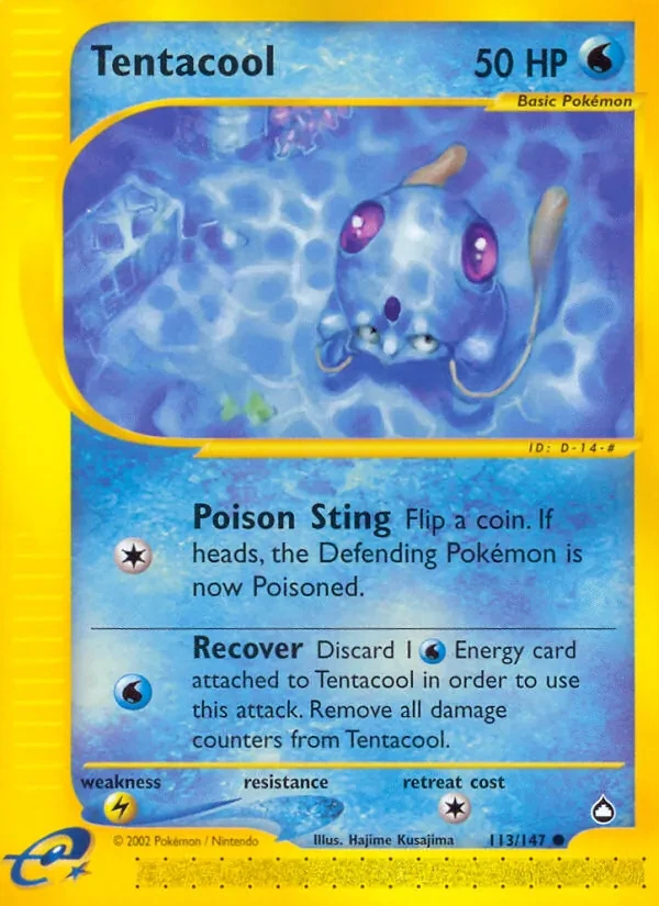 Tentacool 113/147 Aquapolis Pokémon card