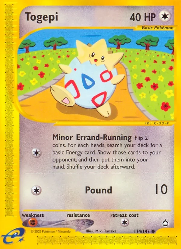 Togepi 114/147 Aquapolis Pokémon card