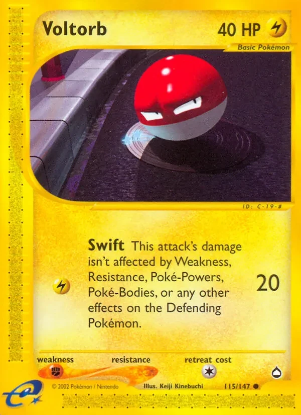 Voltorb 115/147 Aquapolis Pokémon card