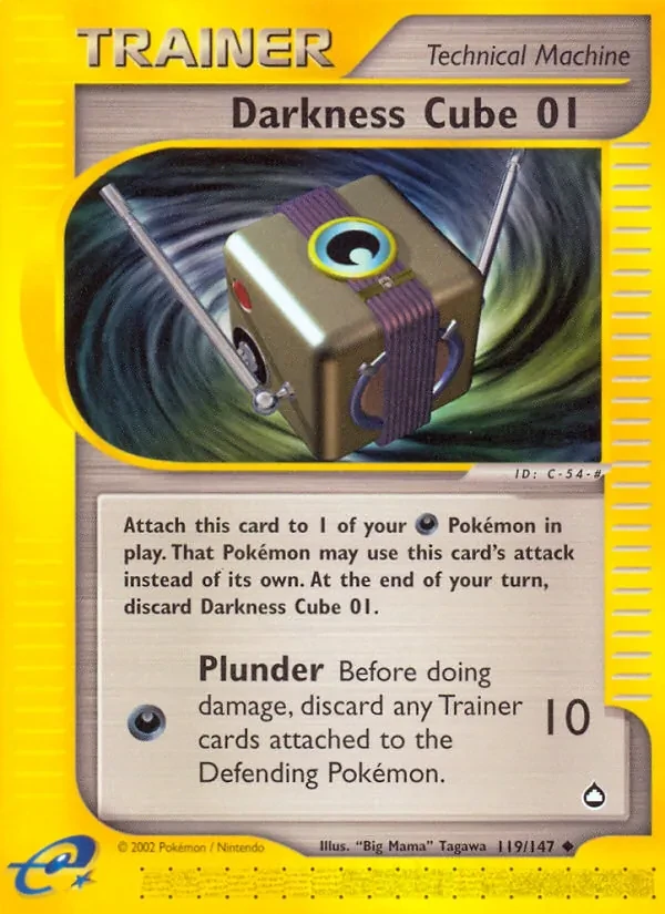 Darkness Cube 01 119/147 Aquapolis Pokémon card