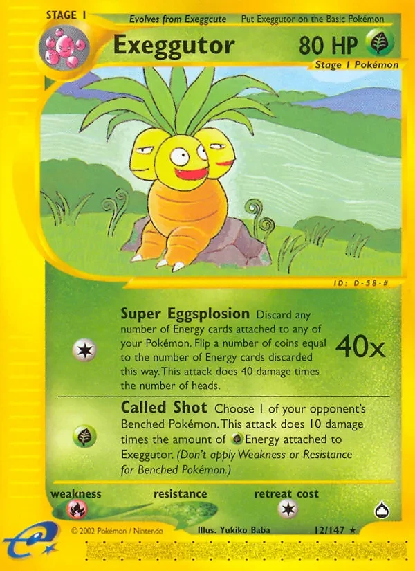 Carta Pokémon Exeggutor 12/147 Aquapolis
