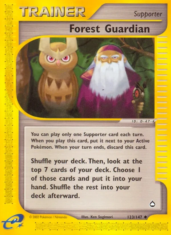 Forest Guardian 123/147 Aquapolis Pokémon card