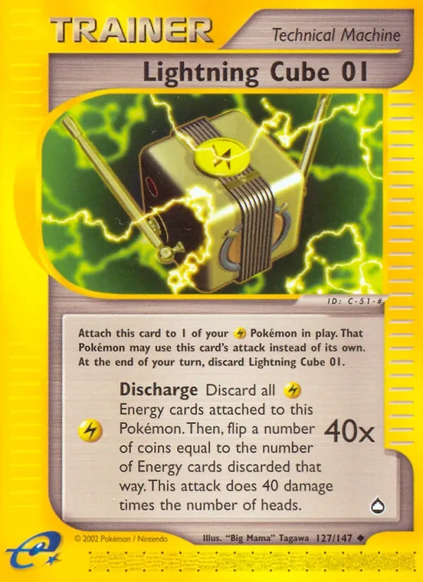 Lightning Cube 01 127/147 Aquapolis Pokémon card