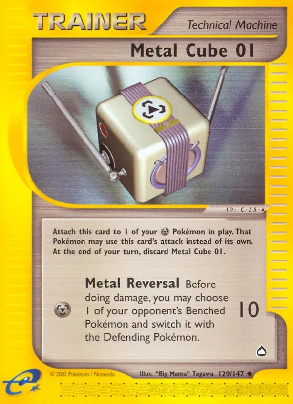 Metal Cube 01 129/147 Aquapolis Pokémon card