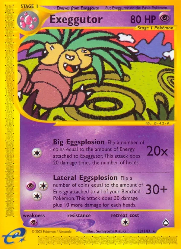 Exeggutor 13/147 Aquapolis Pokémon card