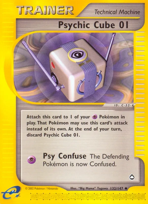 Psychic Cube 01 132/147 Aquapolis Pokémon card