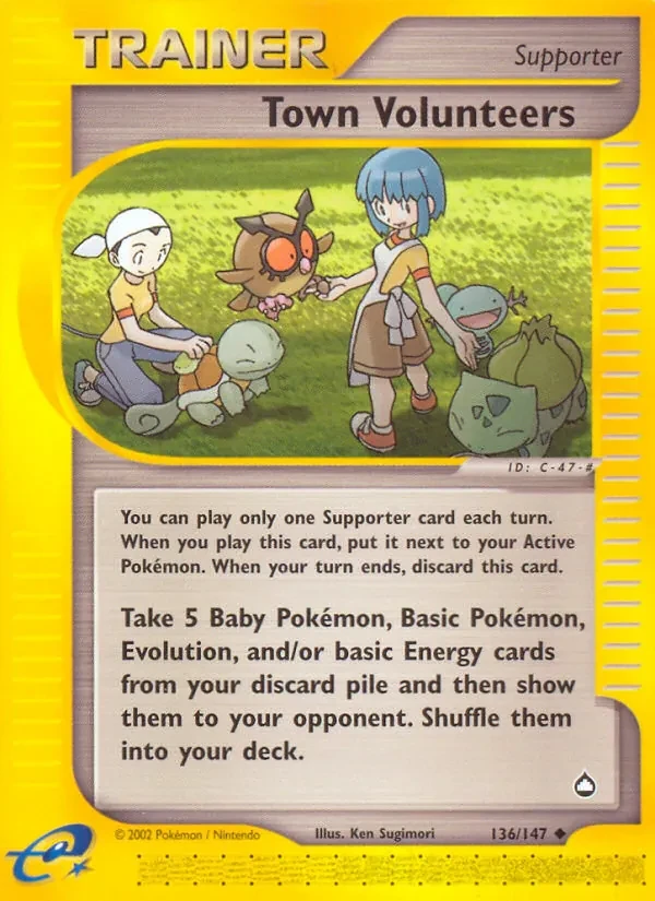 Town Volunteers 136/147 Aquapolis Pokémon card