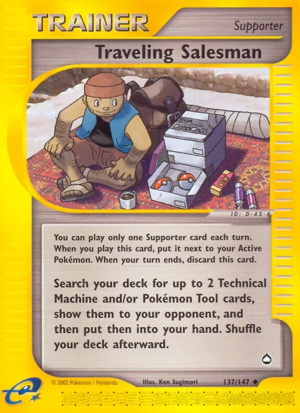 Traveling Salesman 137/147 Aquapolis Pokémon Karte