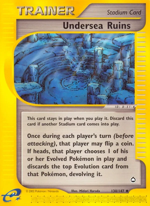 Undersea Ruins 138/147 Aquapolis Pokémon card