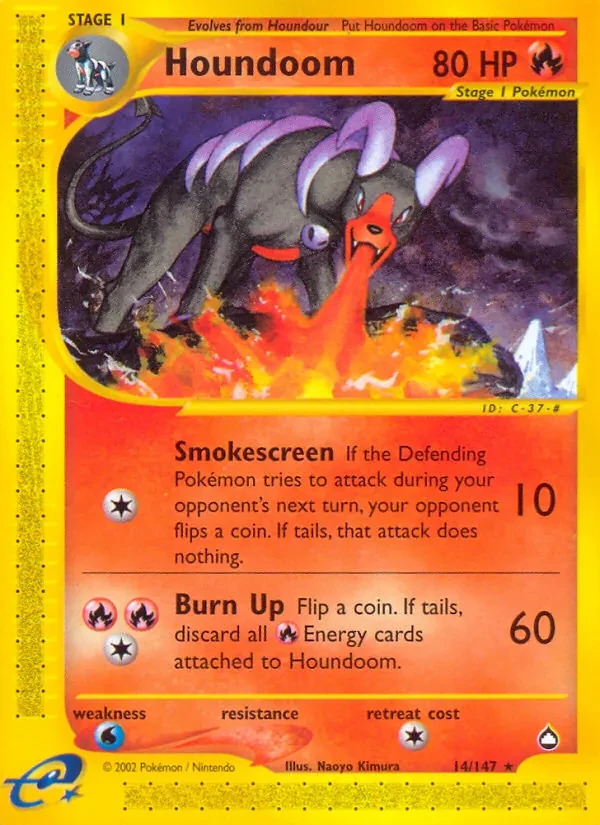 Houndoom 14/147 Aquapolis Pokémon card
