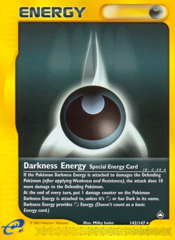 Darkness Energy 142/147 Aquapolis Pokémon card