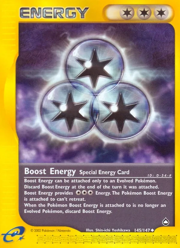 Boost Energy 145/147 Aquapolis Pokémon card