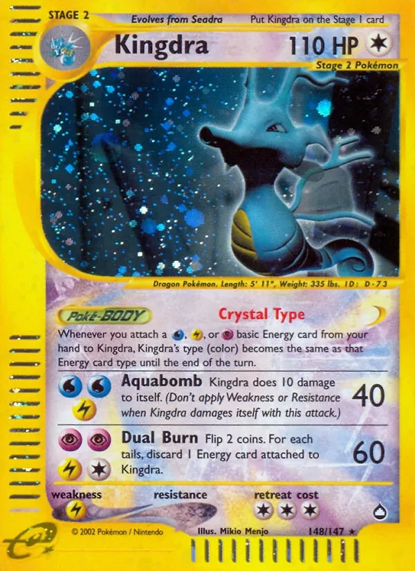 Kingdra 148/147 Aquapolis Pokémon card