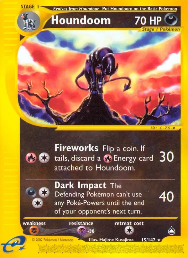 Houndoom 15/147 Aquapolis Pokémon card