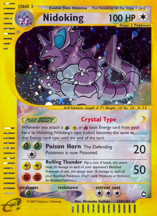 Nidoking 150/147 Aquapolis Pokémon card