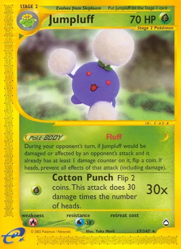 Jumpluff 17/147 Aquapolis Pokémon card
