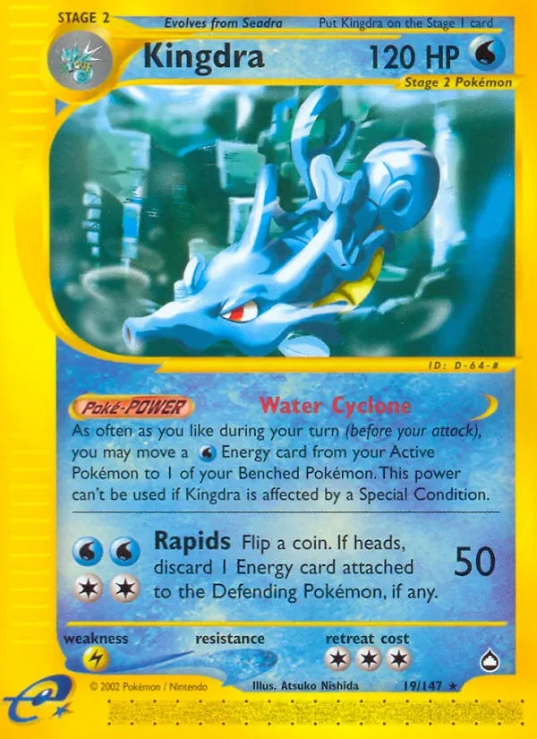 Kingdra 19/147 Aquapolis Pokémon kaart