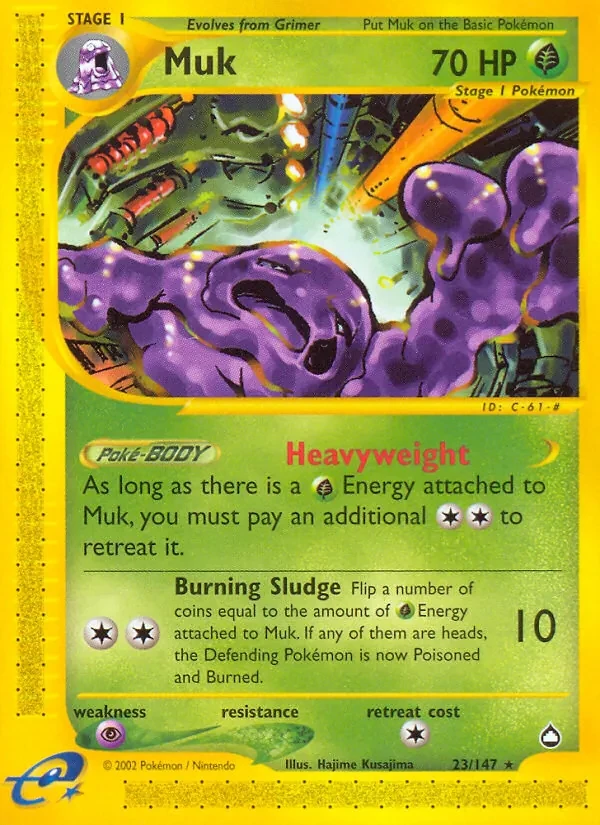 Muk 23/147 Aquapolis Pokémon card