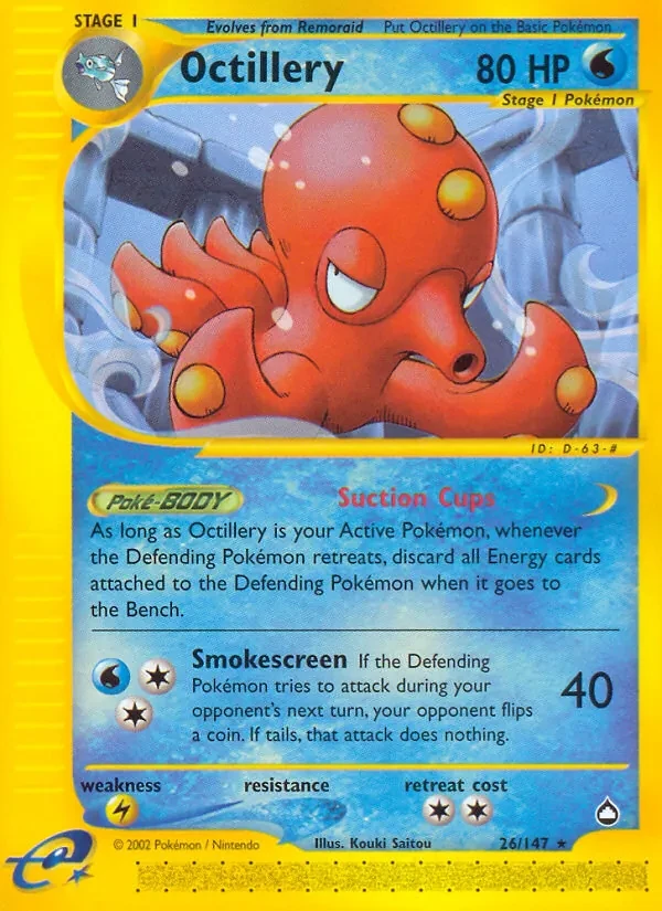 Octillery 26/147 Aquapolis Pokémon card