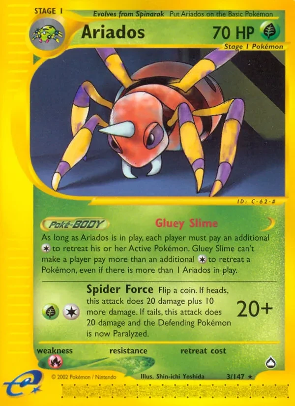 Ariados 3/147 Aquapolis Pokémon card