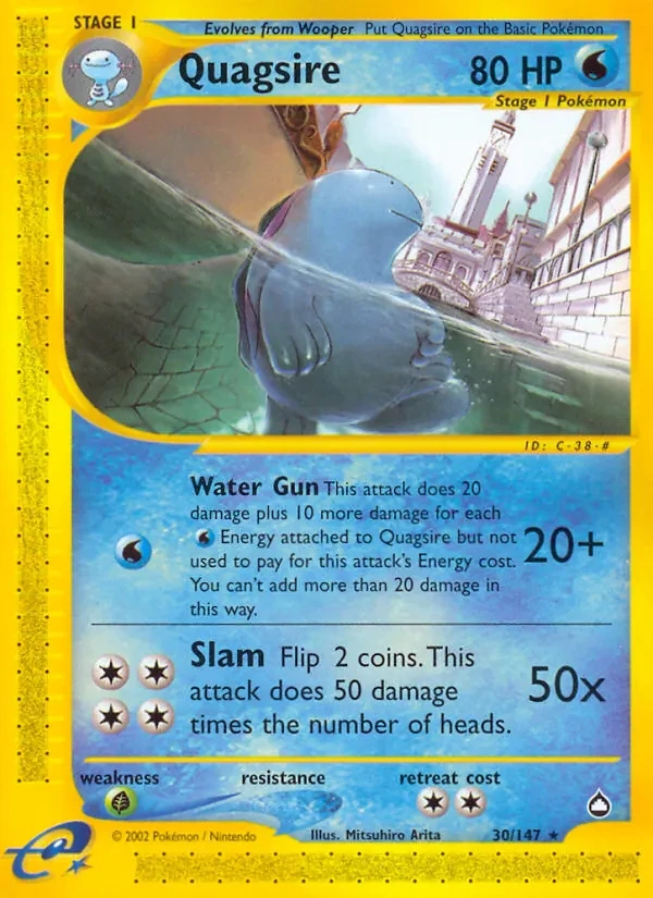 Quagsire 30/147 Aquapolis Pokémon card