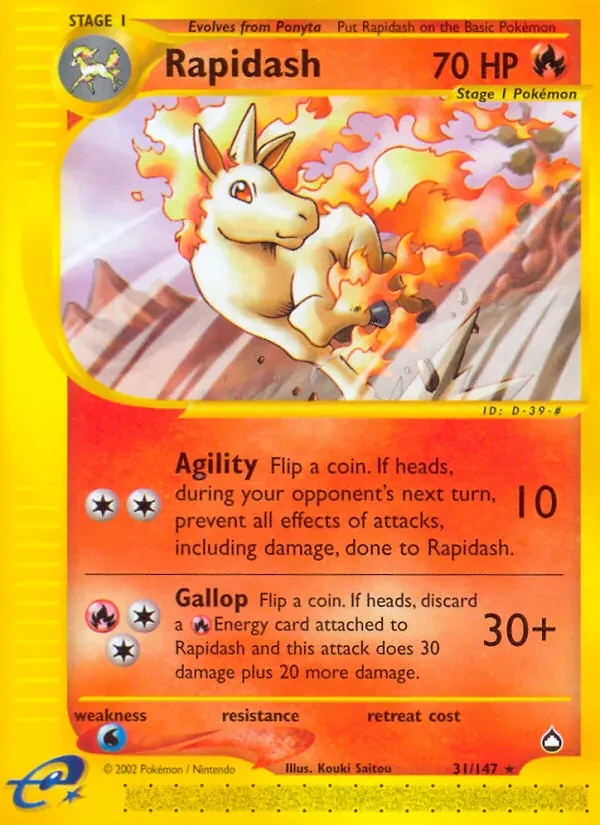 Rapidash 31/147 Aquapolis Pokémon card