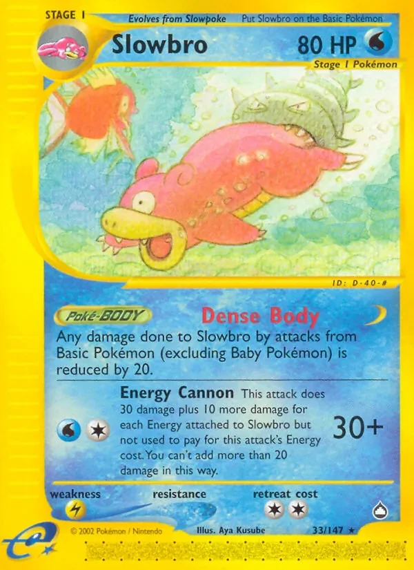 Slowbro 33/147 Aquapolis Pokémon card