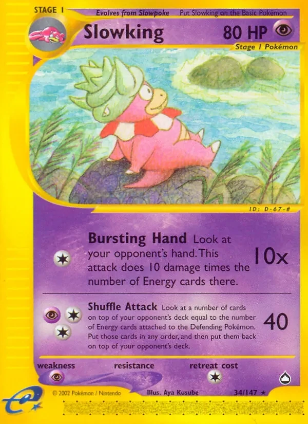 Slowking 34/147 Aquapolis Pokémon card