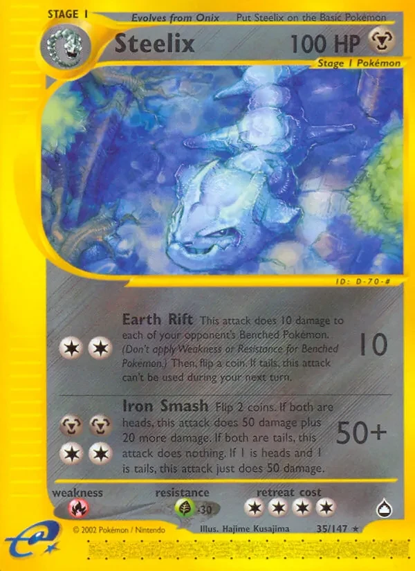Steelix 35/147 Aquapolis Pokémon card
