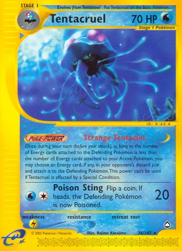 Tentacruel 38/147 Aquapolis Pokémon card