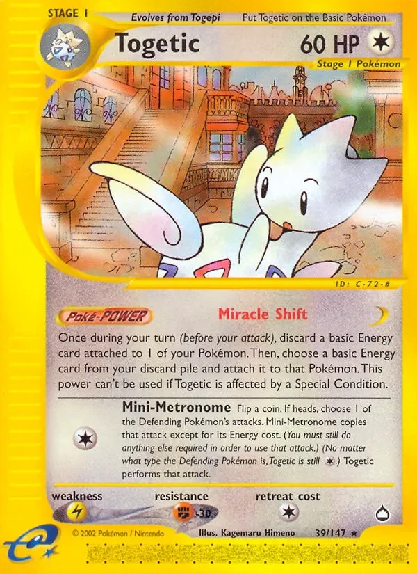 Togetic 39/147 Aquapolis Pokémon card