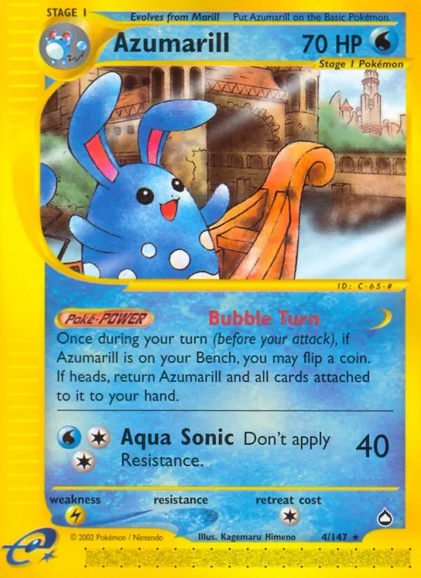 Azumarill 4/147 Aquapolis Pokémon card