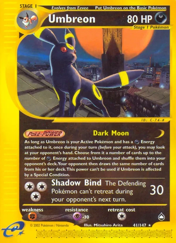 Umbreon 41/147 Aquapolis Pokémon card