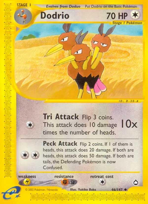 Carta Pokémon Dodrio 46/147 Aquapolis