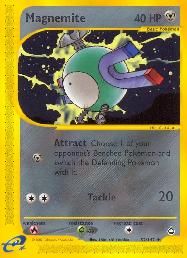 Magnemite 52/147 Aquapolis Pokémon card