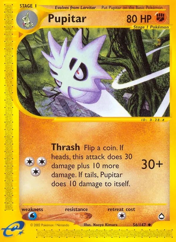 Carta Pokémon Pupitar 56/147 Aquapolis