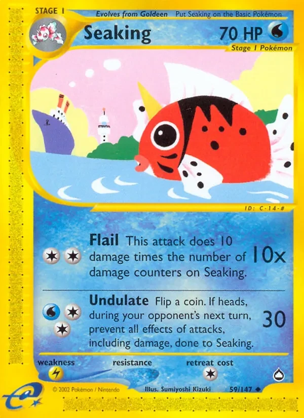 Seaking 59/147 Aquapolis Pokémon Karte