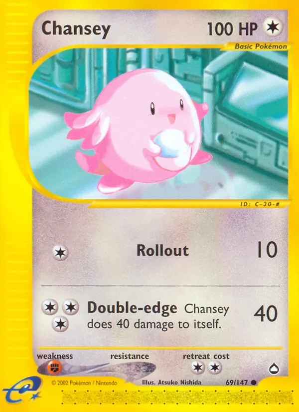 Chansey 69/147 Aquapolis Pokémon Karte