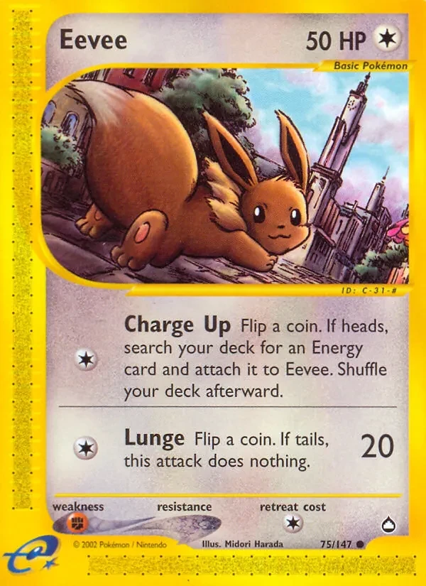 Eevee 75/147 Aquapolis Pokémon Karte
