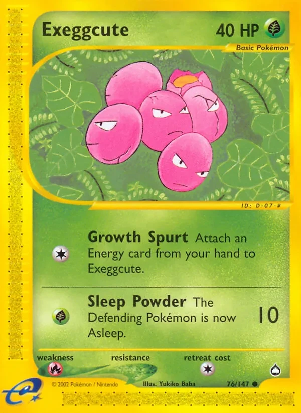 Exeggcute 76/147 Aquapolis Pokémon card